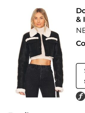 NWT NBD “Dolly” Cropped Faux Shearling Jacket M
